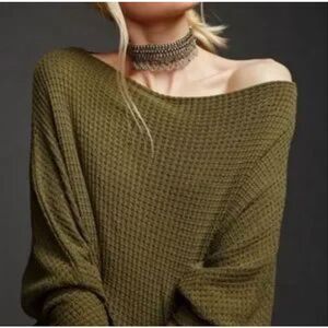 Free People Waffle Off The Shoulder Top